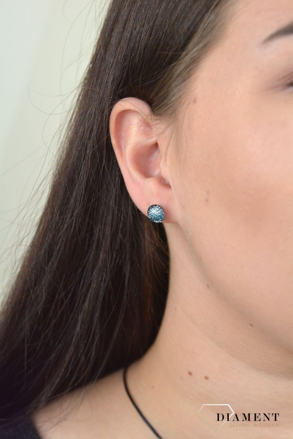 Srebrne kolczyki szkło weneckie 'Głęboki błękit' Murano 29.jpg